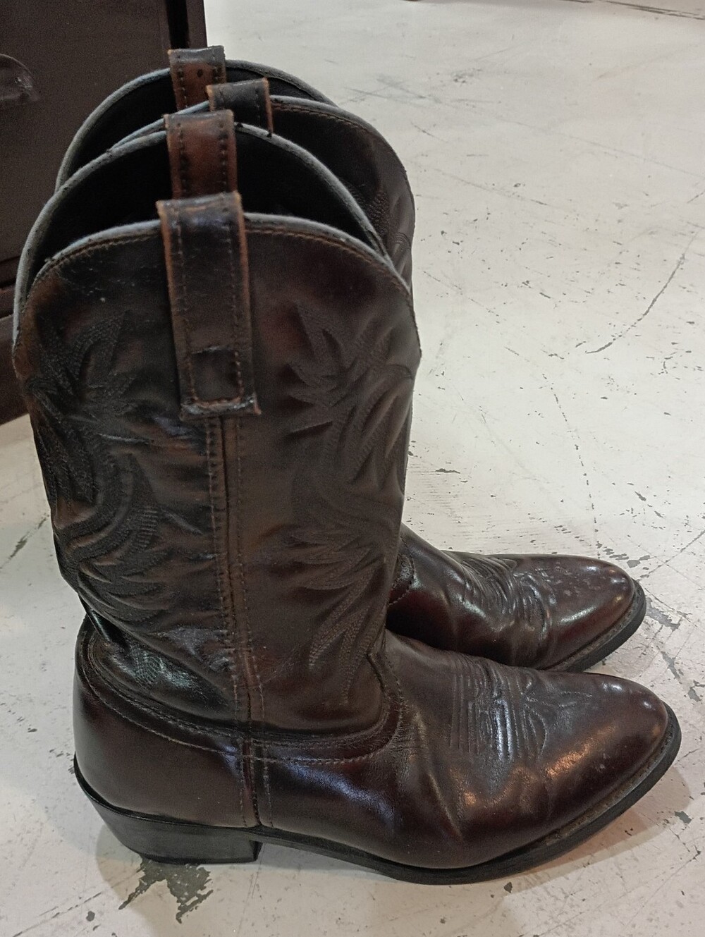 Laredo Men's Dark Brown Leather Western Cowboy Boots